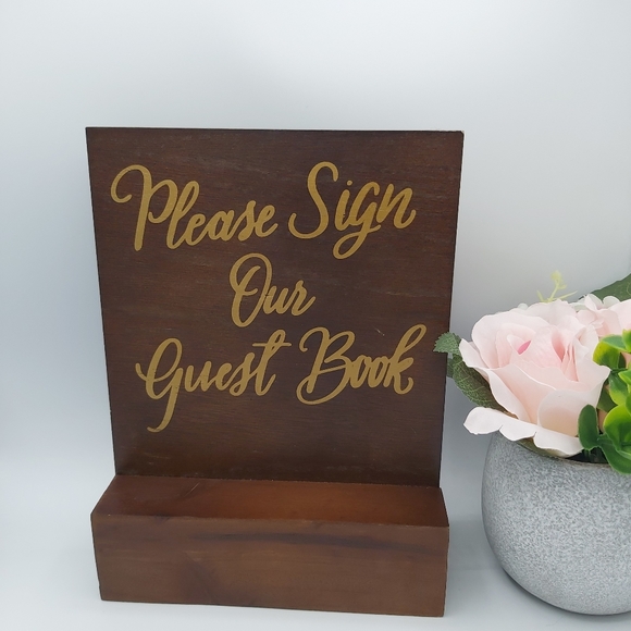 Michaels Accents Wedding Decor Wood Guest Book Sign Poshmark